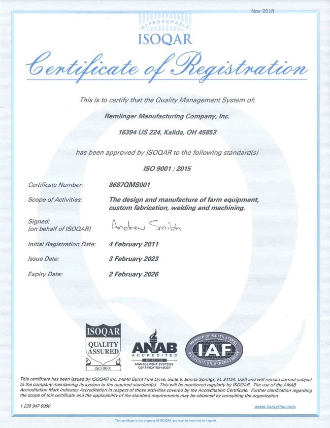 9001-2015 - ISO Certificate of Registration