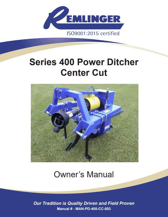 Center Cut Ditcher Cover